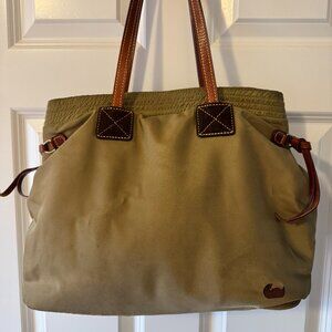 Dooney & Bourke Large Victoria Nylon Tote Bag - Tan/Beige with Pink Lining